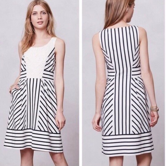 Anthropologie Dresses & Skirts - Anthropologie Maeve 2 Navy Blue Striped Dress